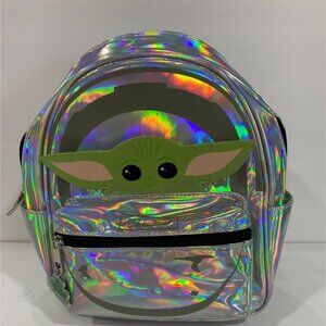 💚STAR WARS Grogu Baby Yoda Holographic Mini Backpack Mandalorian Kids SALE